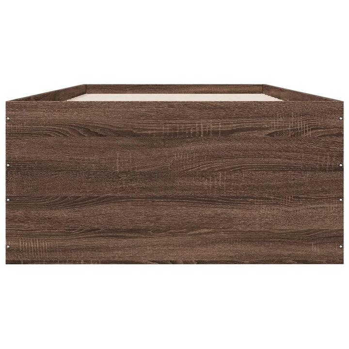 sengeramme 100x200 cm konstrueret træ brun egetræsfarve