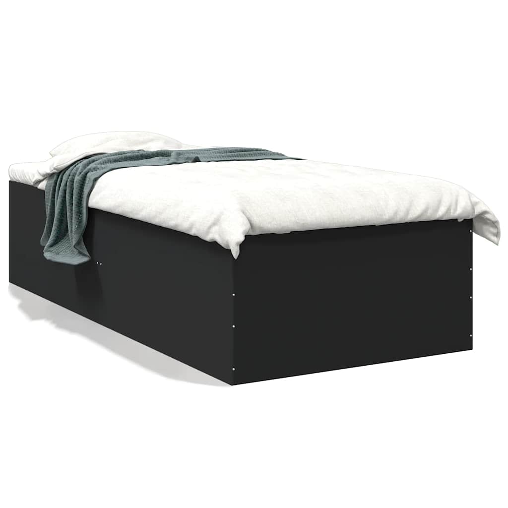 sengeramme 90x200 cm konstrueret træ sort