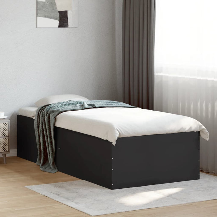 sengeramme 90x200 cm konstrueret træ sort