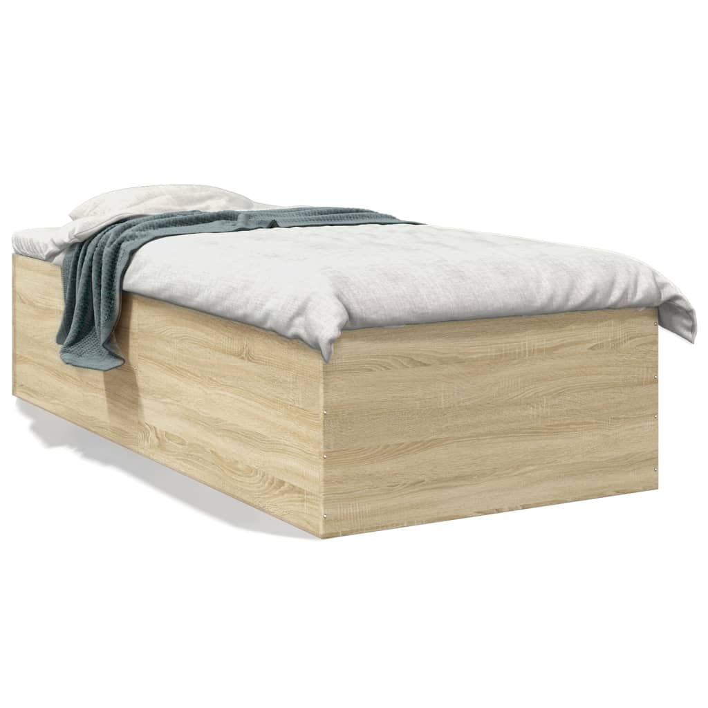 sengeramme 90x200 cm konstrueret træ sonoma-eg