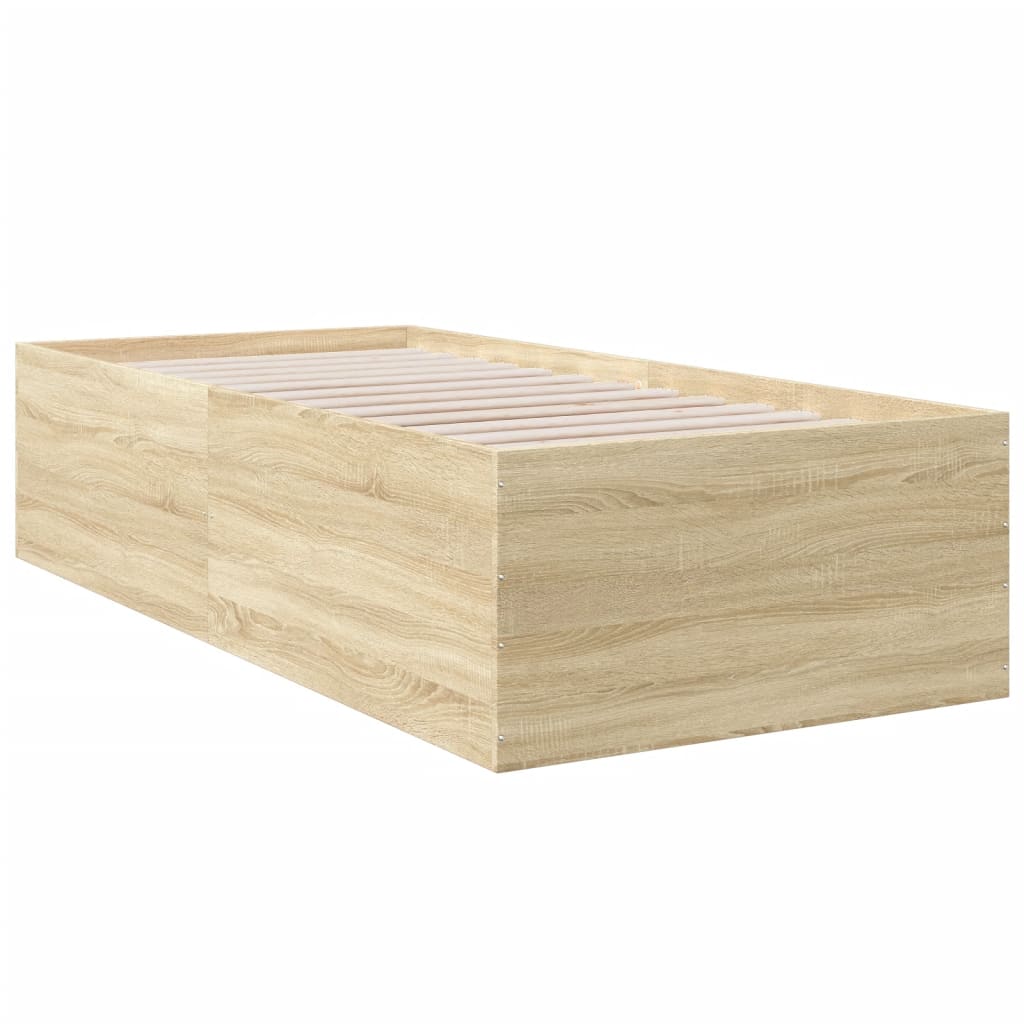sengeramme 90x200 cm konstrueret træ sonoma-eg