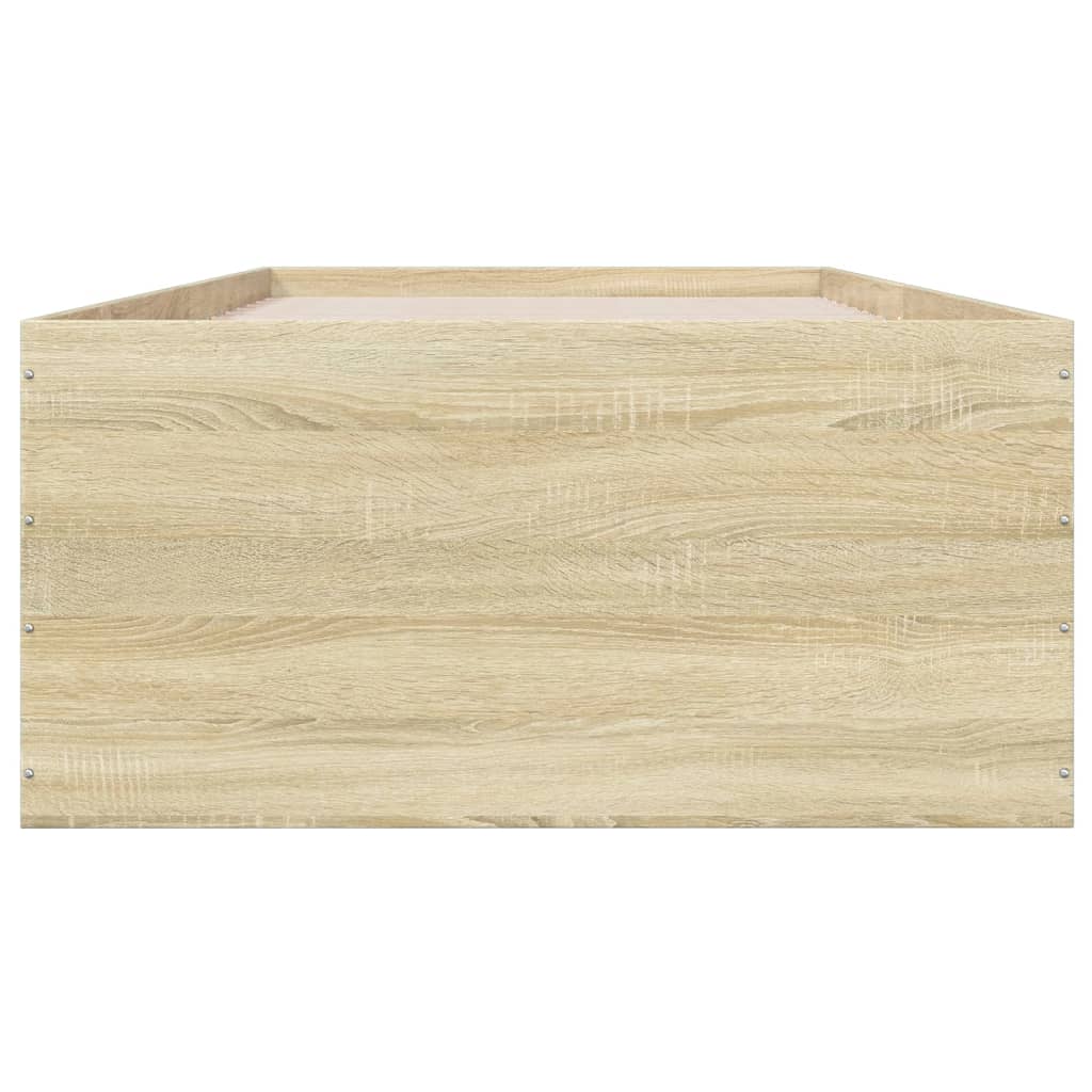 sengeramme 90x200 cm konstrueret træ sonoma-eg