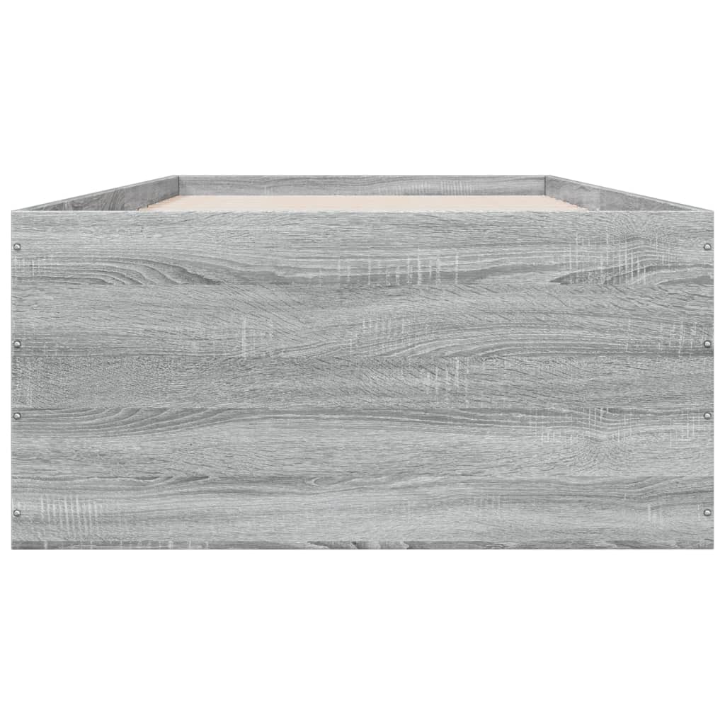 sengeramme 90x200 cm konstrueret træ grå sonoma-eg