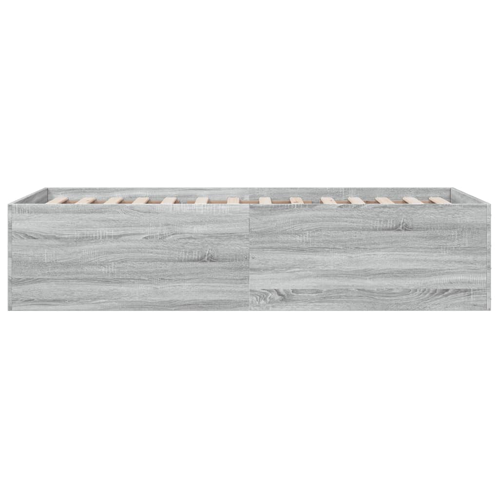 sengeramme 90x200 cm konstrueret træ grå sonoma-eg