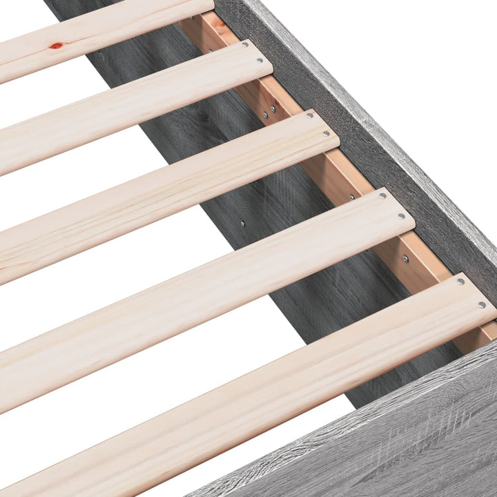 sengeramme 90x200 cm konstrueret træ grå sonoma-eg