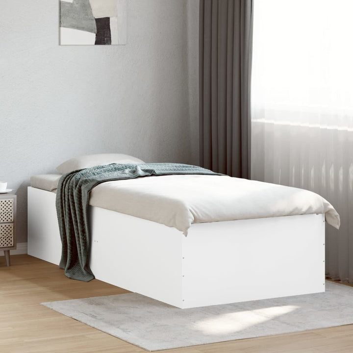 sengeramme 90x190 cm konstrueret træ hvid