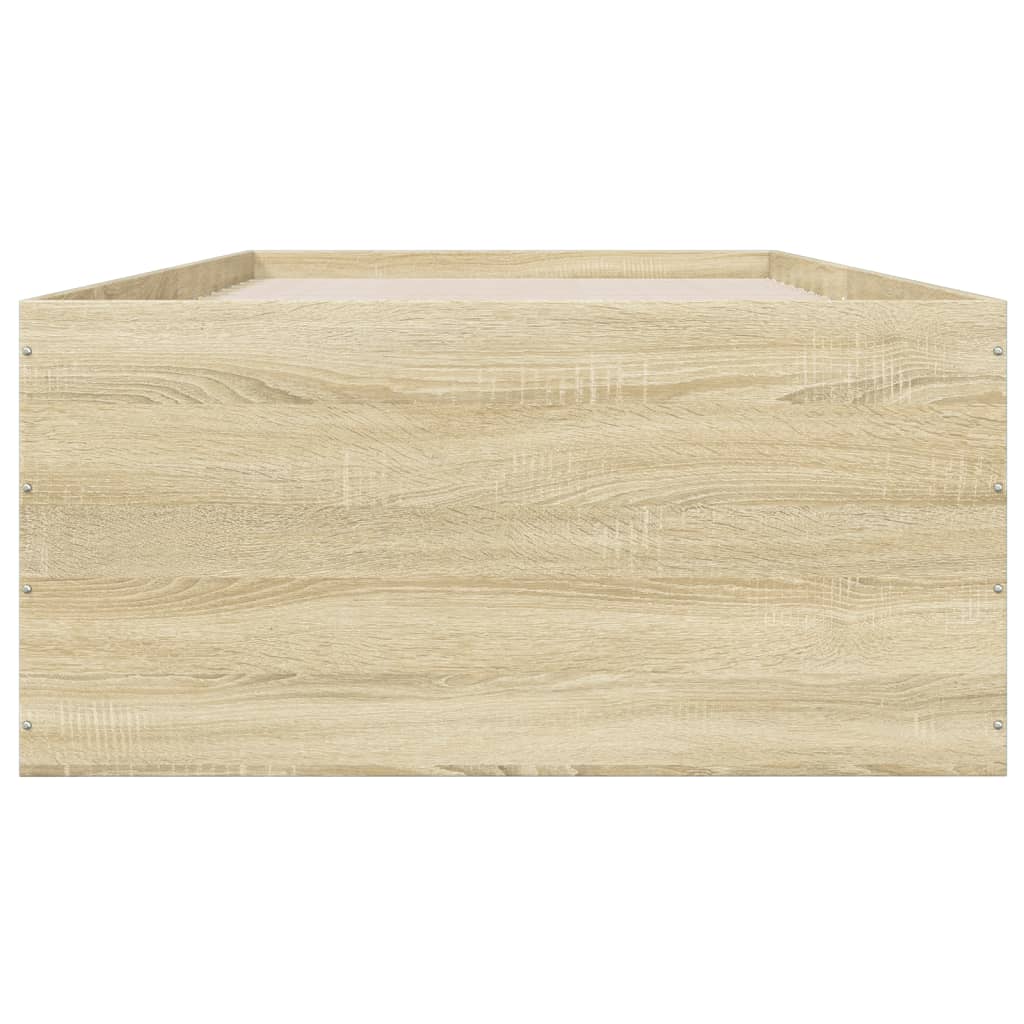 sengeramme 90x190 cm konstrueret træ sonoma-eg