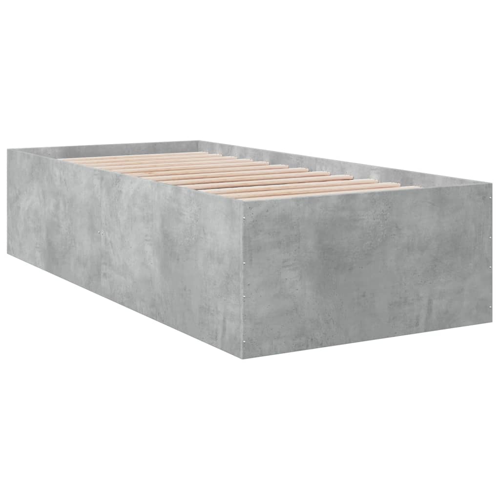sengeramme 90x190 cm konstrueret træ betongrå