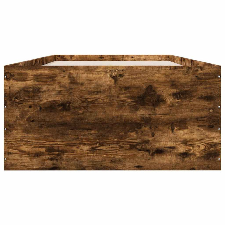 sengeramme 90x190 cm konstrueret træ røget egetræsfarve