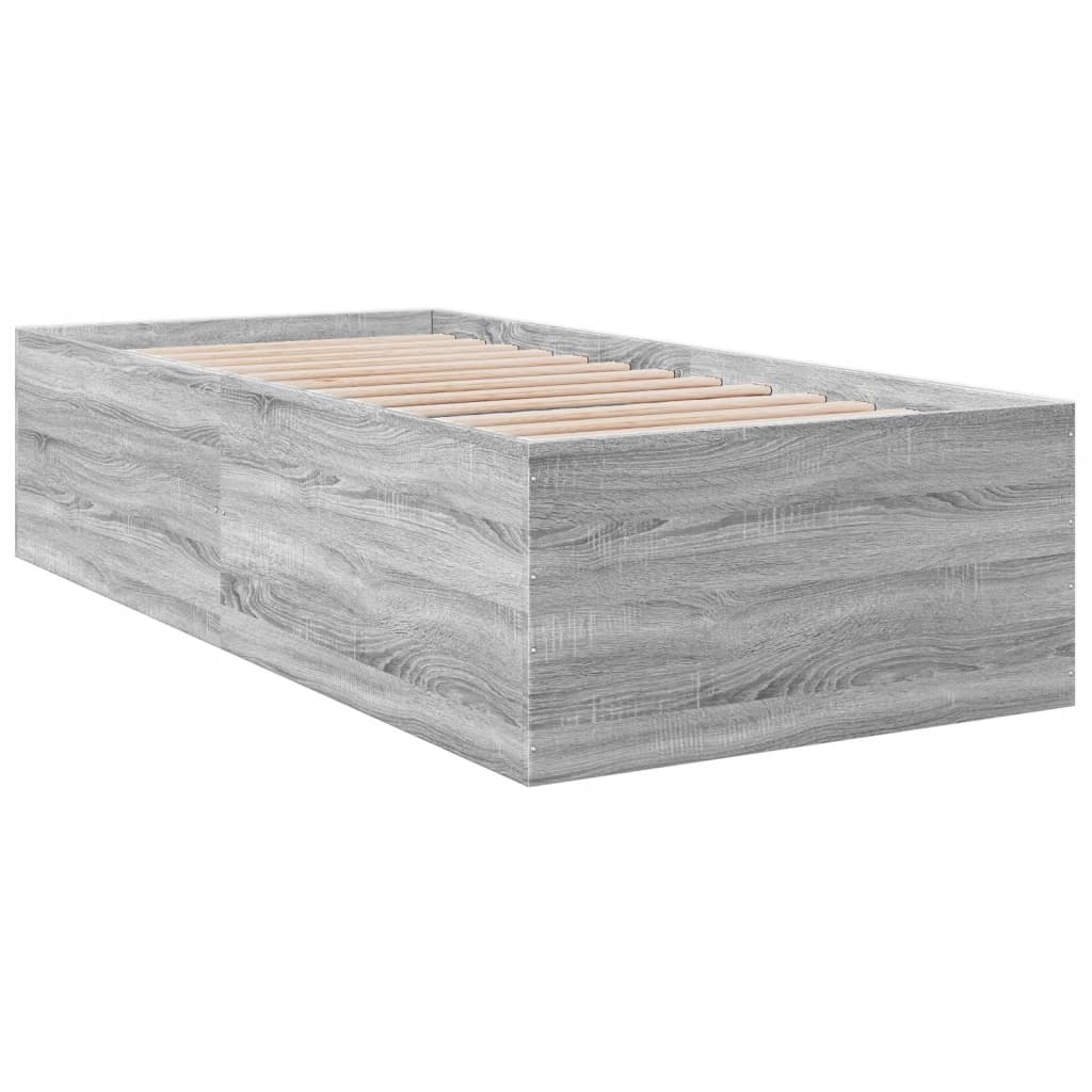 sengeramme 90x190 cm konstrueret træ grå sonoma-eg