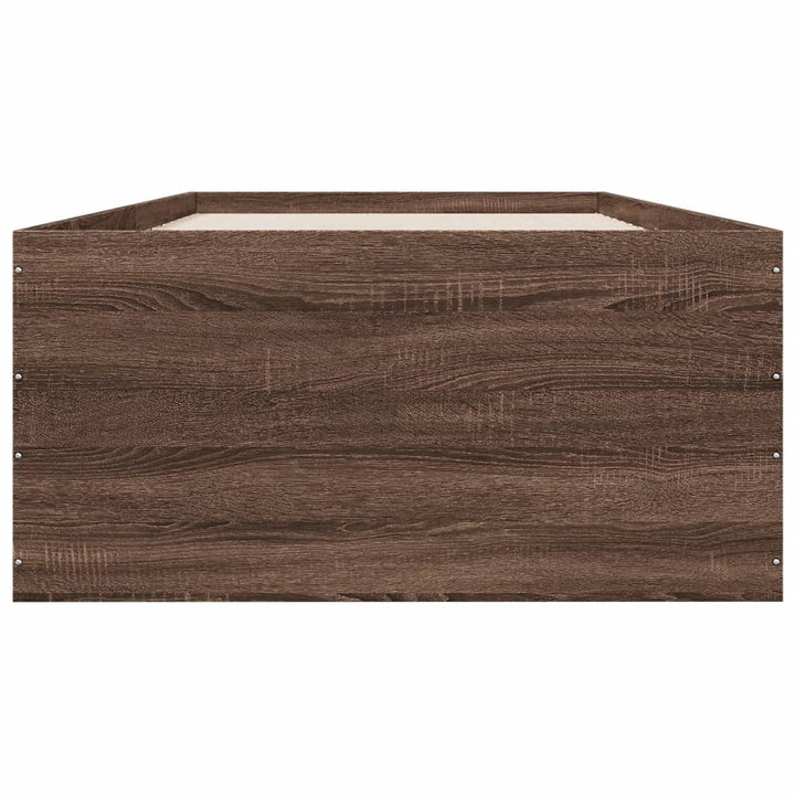 sengeramme 90x190 cm konstrueret træ brun egetræsfarve