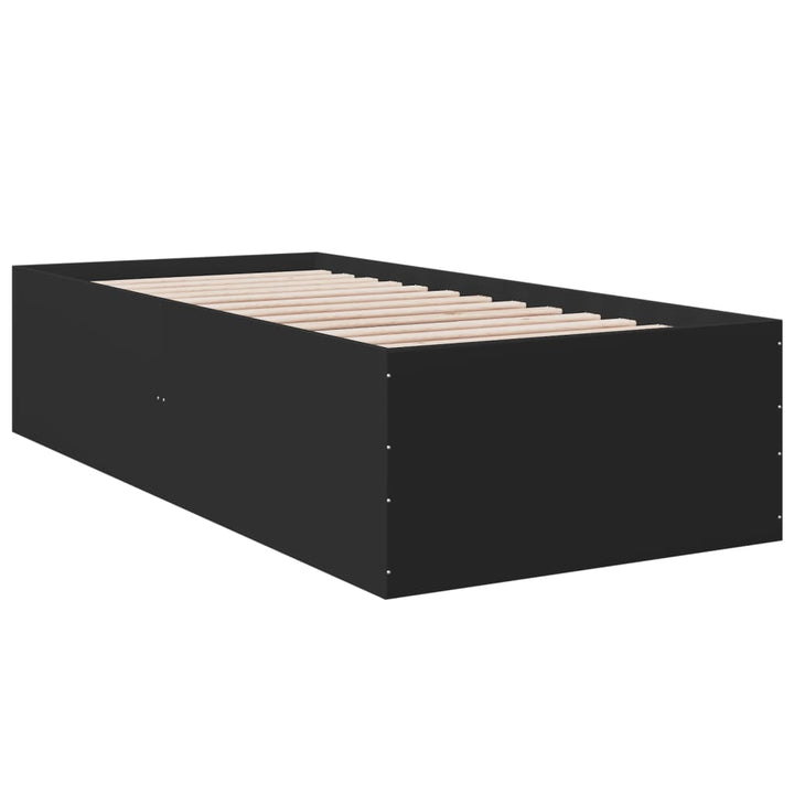 sengeramme 75x190 cm konstrueret træ sort