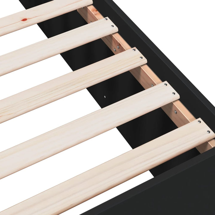 sengeramme 75x190 cm konstrueret træ sort