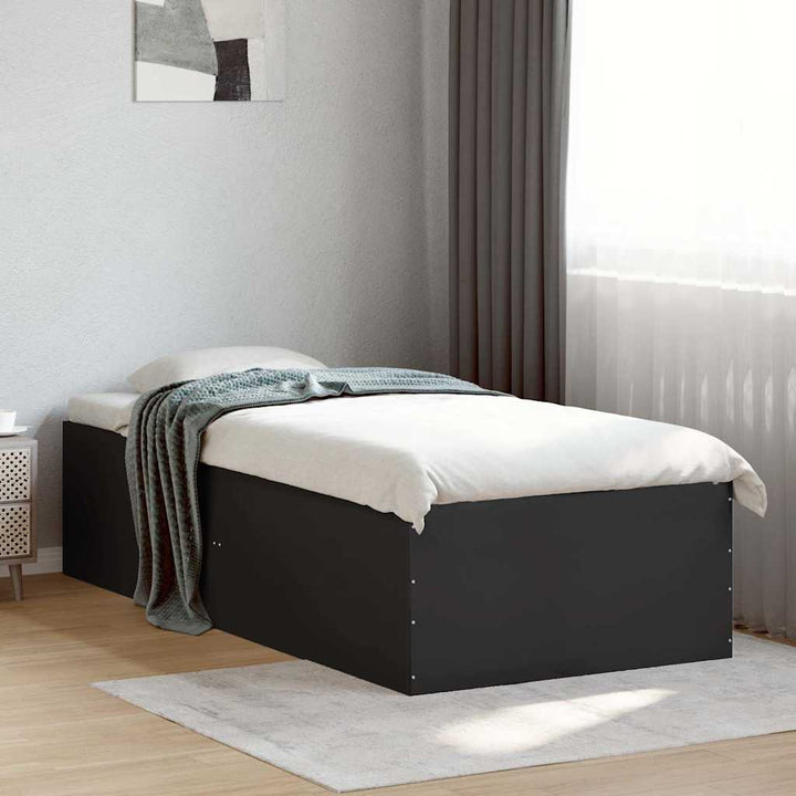 sengeramme 75x190 cm konstrueret træ sort