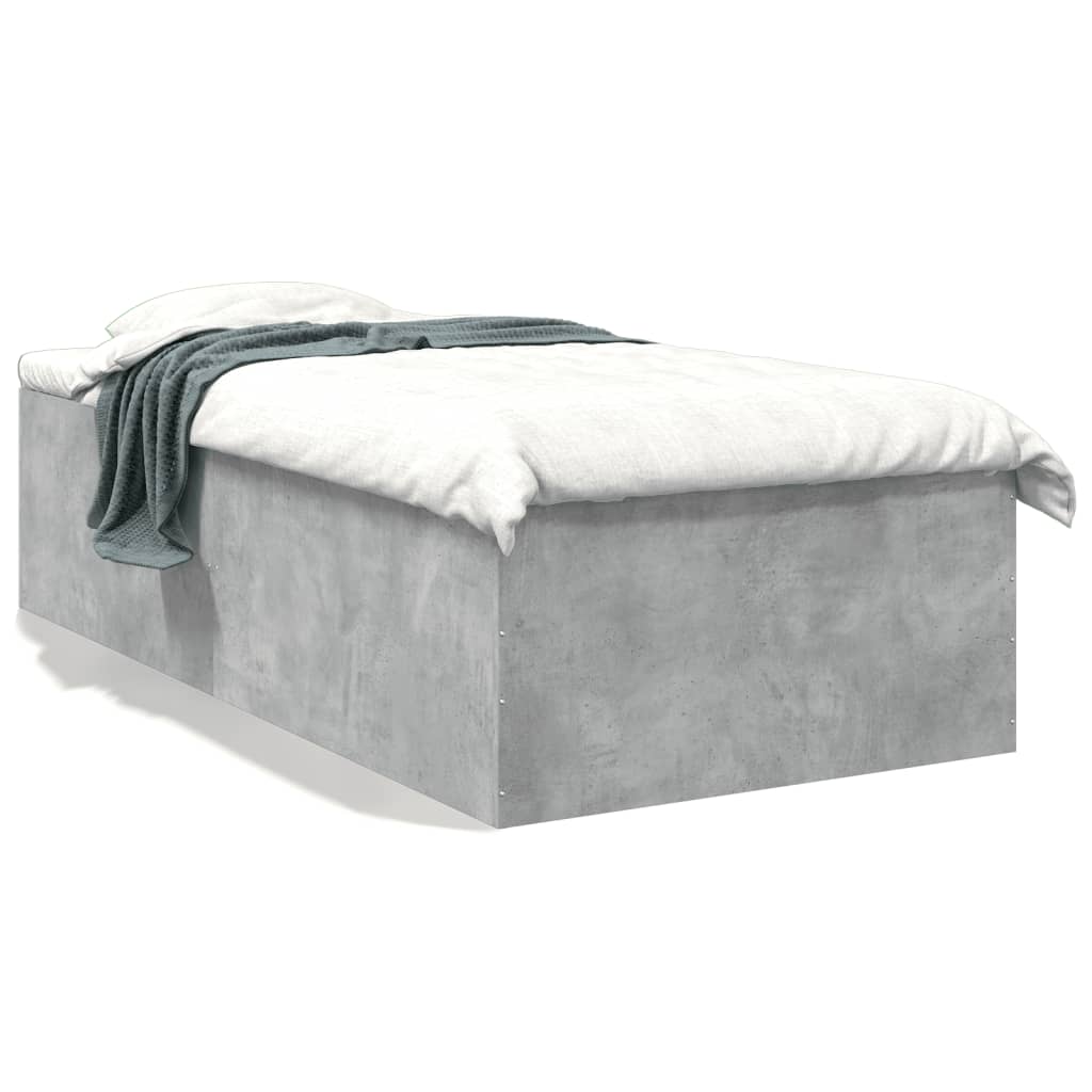 sengeramme 75x190 cm konstrueret træ betongrå
