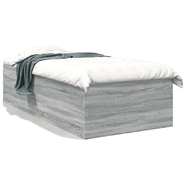 sengeramme 75x190 cm konstrueret træ grå sonoma-eg