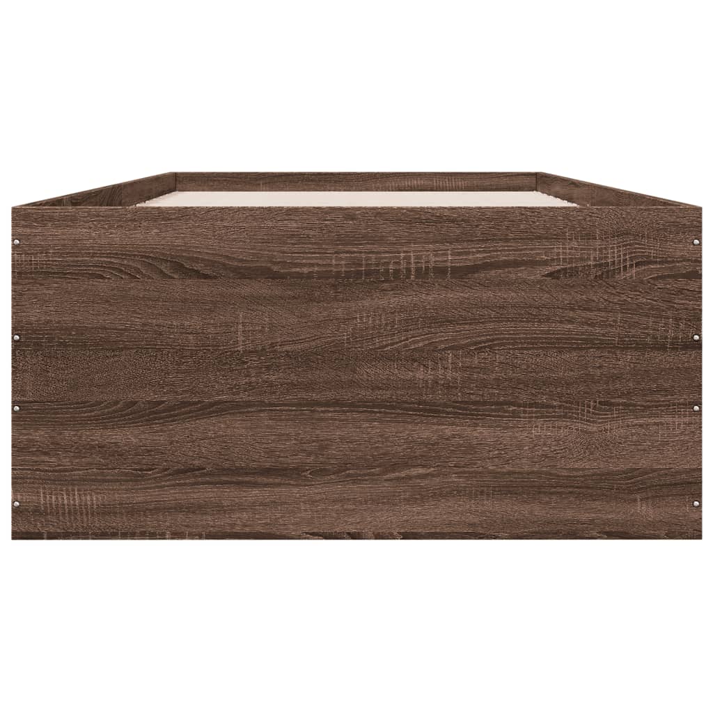 sengeramme 75x190 cm konstrueret træ brun egetræsfarve