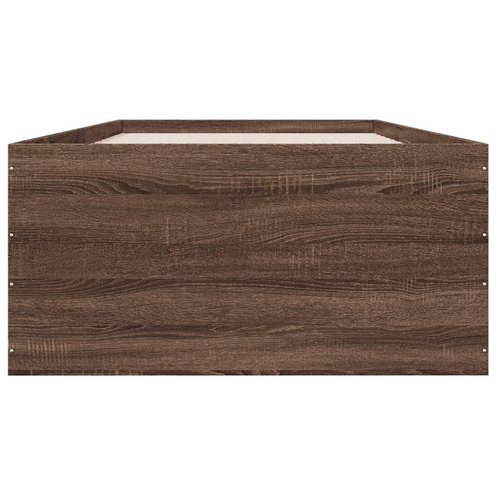 sengeramme 75x190 cm konstrueret træ brun egetræsfarve