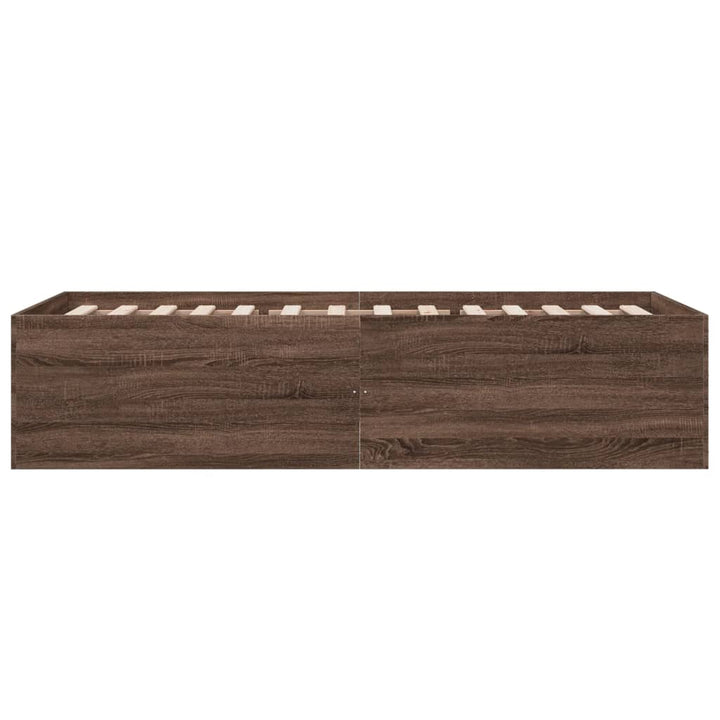 sengeramme 75x190 cm konstrueret træ brun egetræsfarve