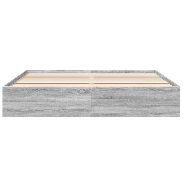 sengestel 200x200 cm konstrueret træ grå sonoma-eg