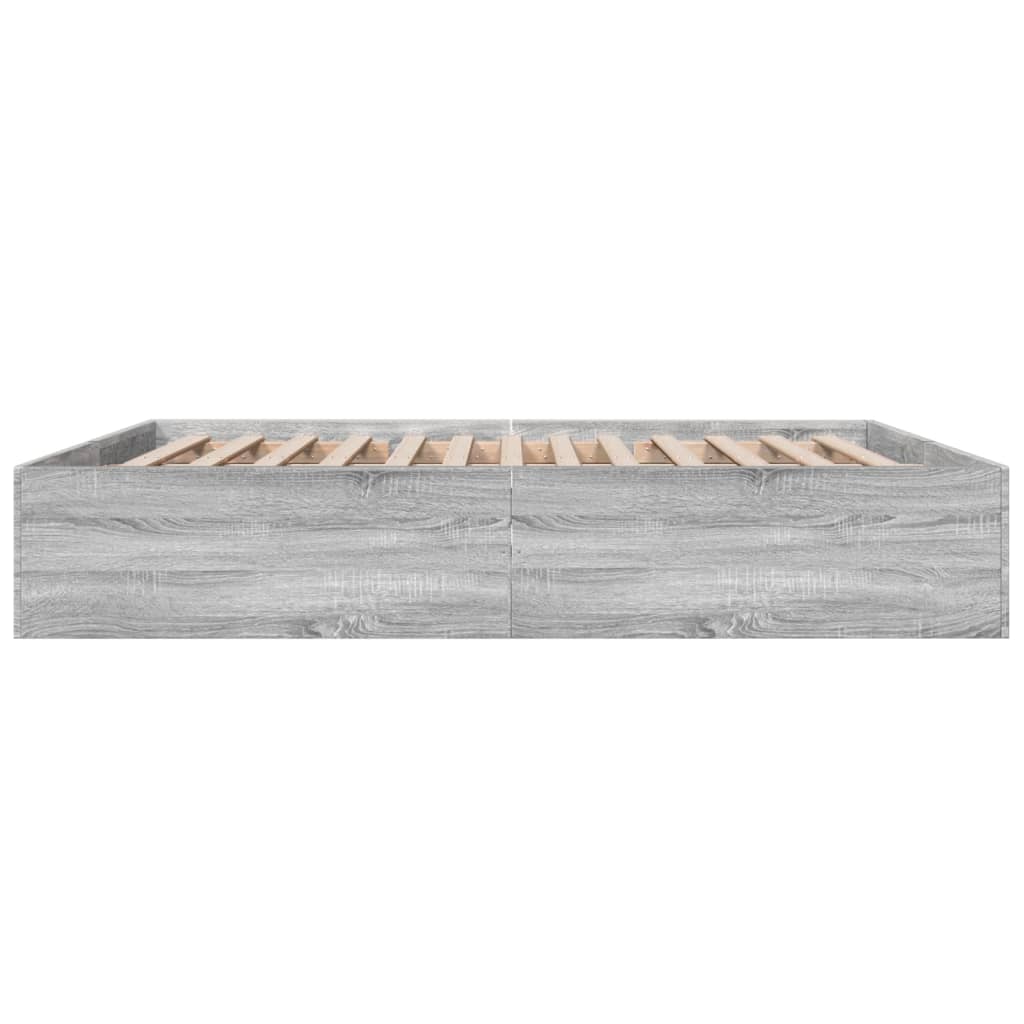 sengestel 200x200 cm konstrueret træ grå sonoma-eg