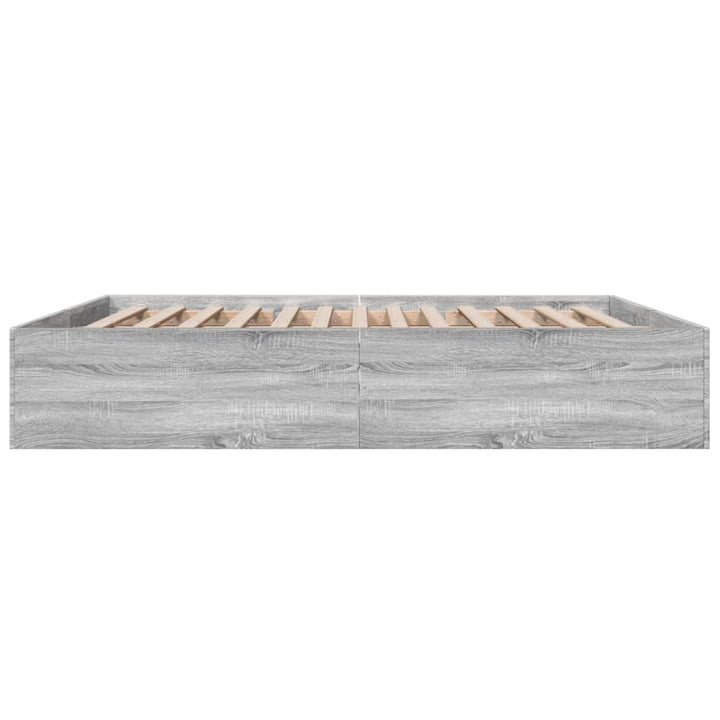 sengestel 200x200 cm konstrueret træ grå sonoma-eg