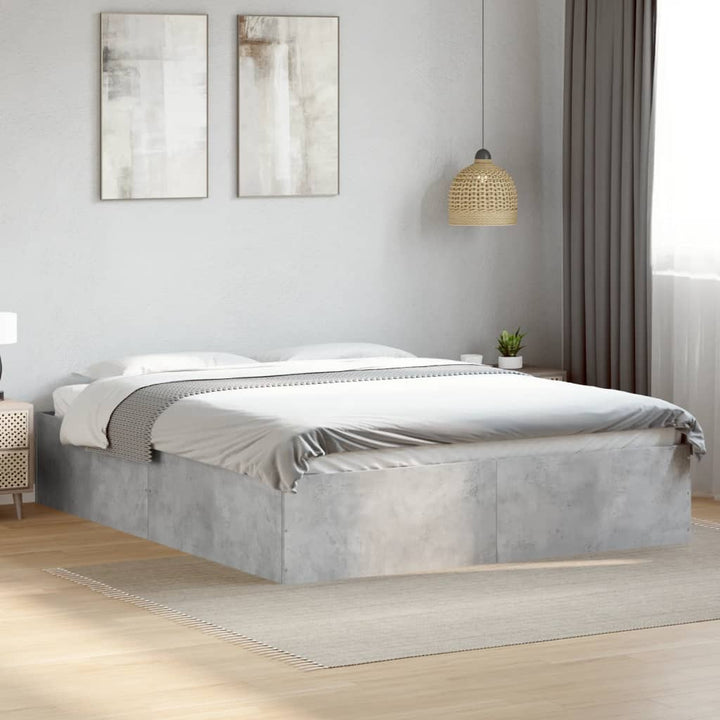 sengestel 150x200 cm konstrueret træ betongrå