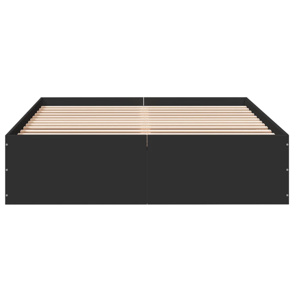 sengestel 135x190 cm konstrueret træ sort