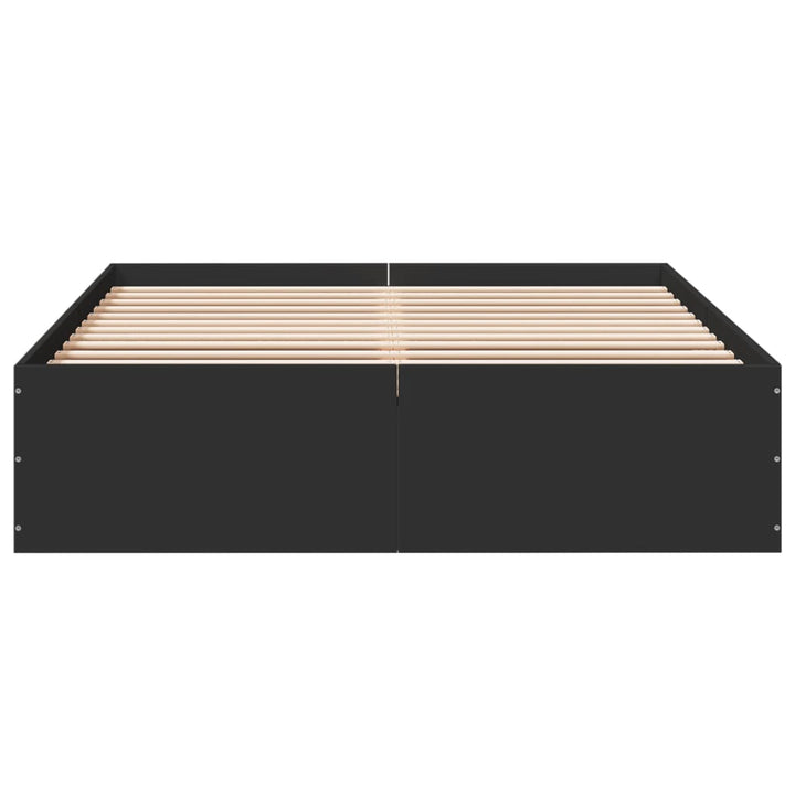 sengestel 135x190 cm konstrueret træ sort