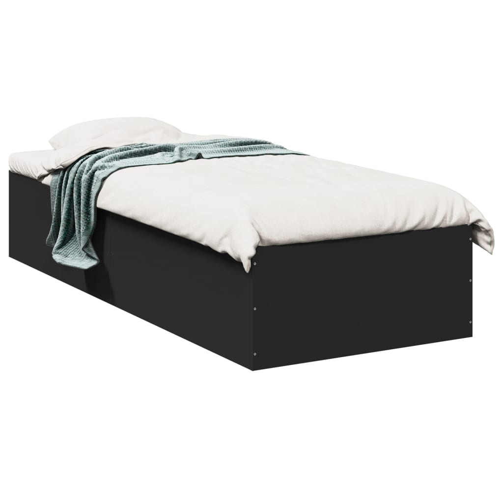 sengeramme 100x200 cm konstrueret træ sort