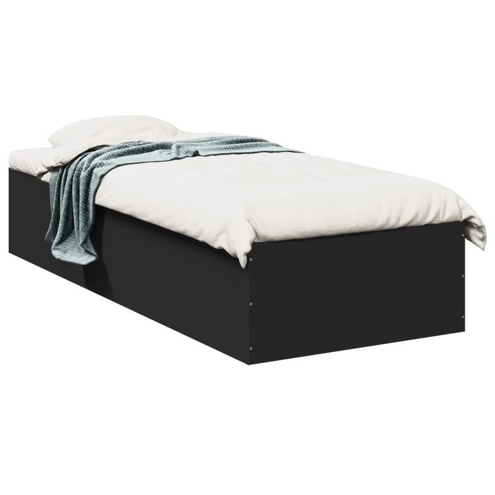 sengeramme 100x200 cm konstrueret træ sort
