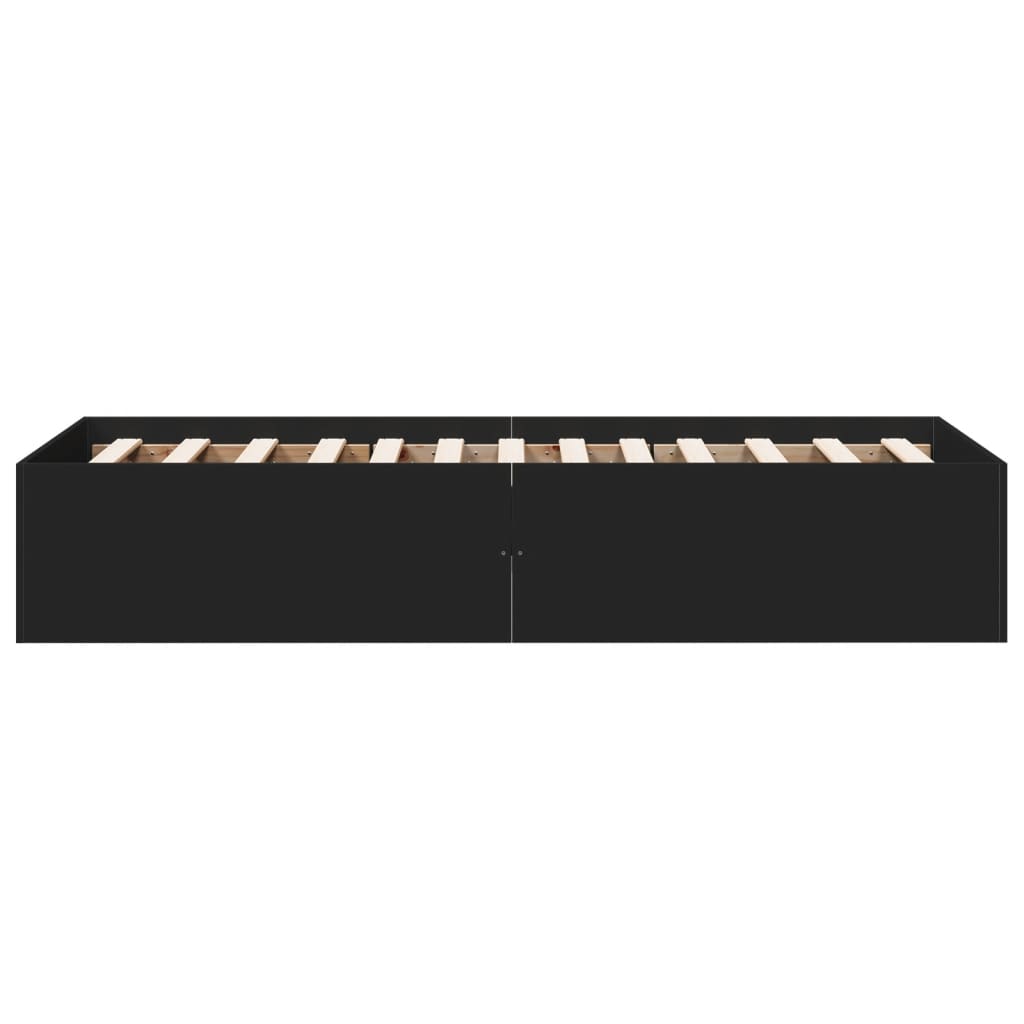 sengeramme 100x200 cm konstrueret træ sort