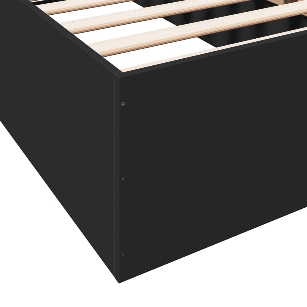 sengeramme 100x200 cm konstrueret træ sort
