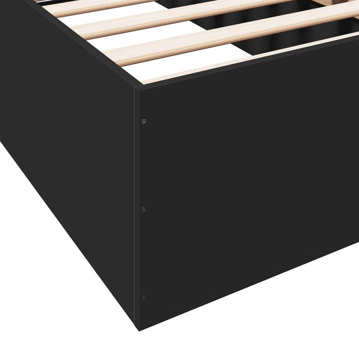 sengeramme 100x200 cm konstrueret træ sort