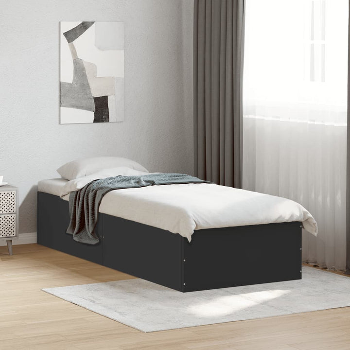 sengeramme 100x200 cm konstrueret træ sort