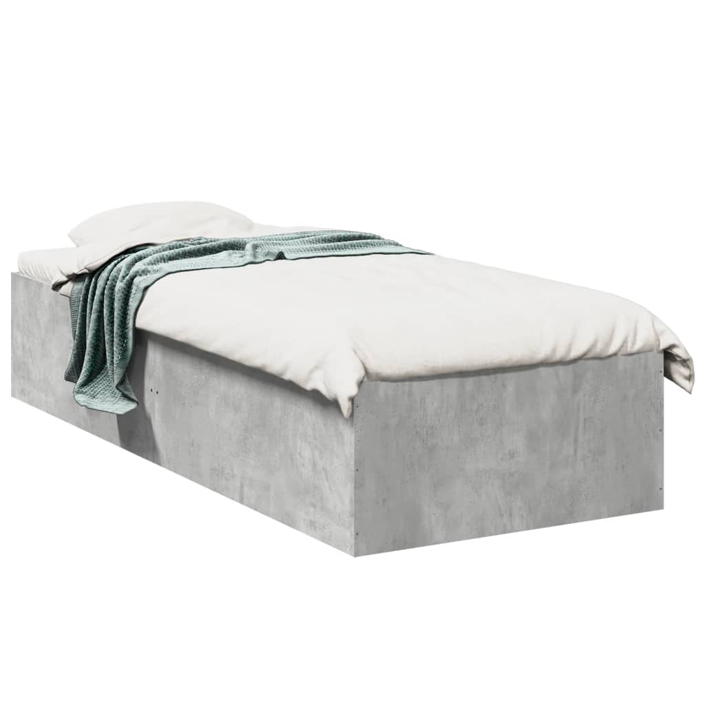 sengeramme 100x200 cm konstrueret træ betongrå