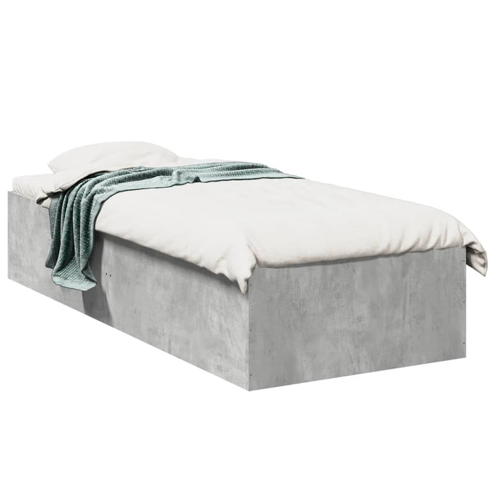 sengeramme 100x200 cm konstrueret træ betongrå