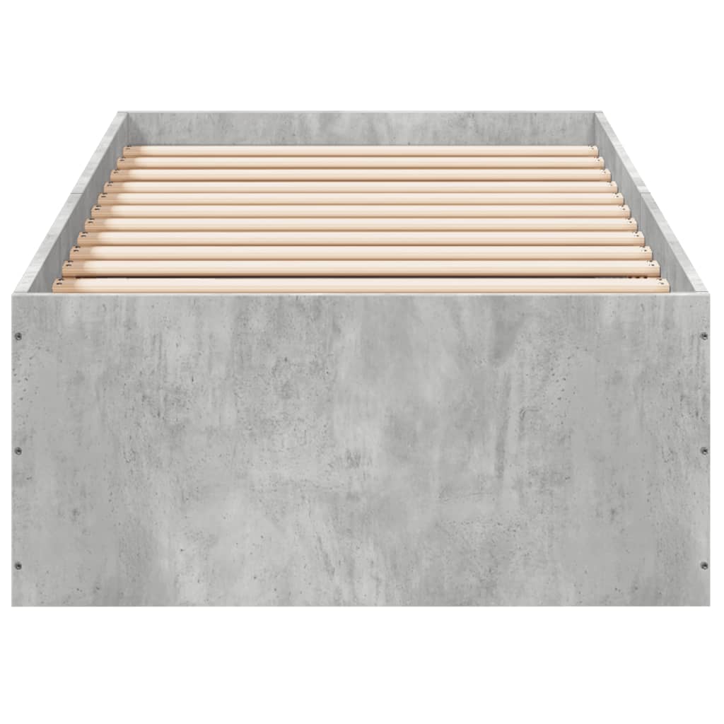 sengeramme 100x200 cm konstrueret træ betongrå
