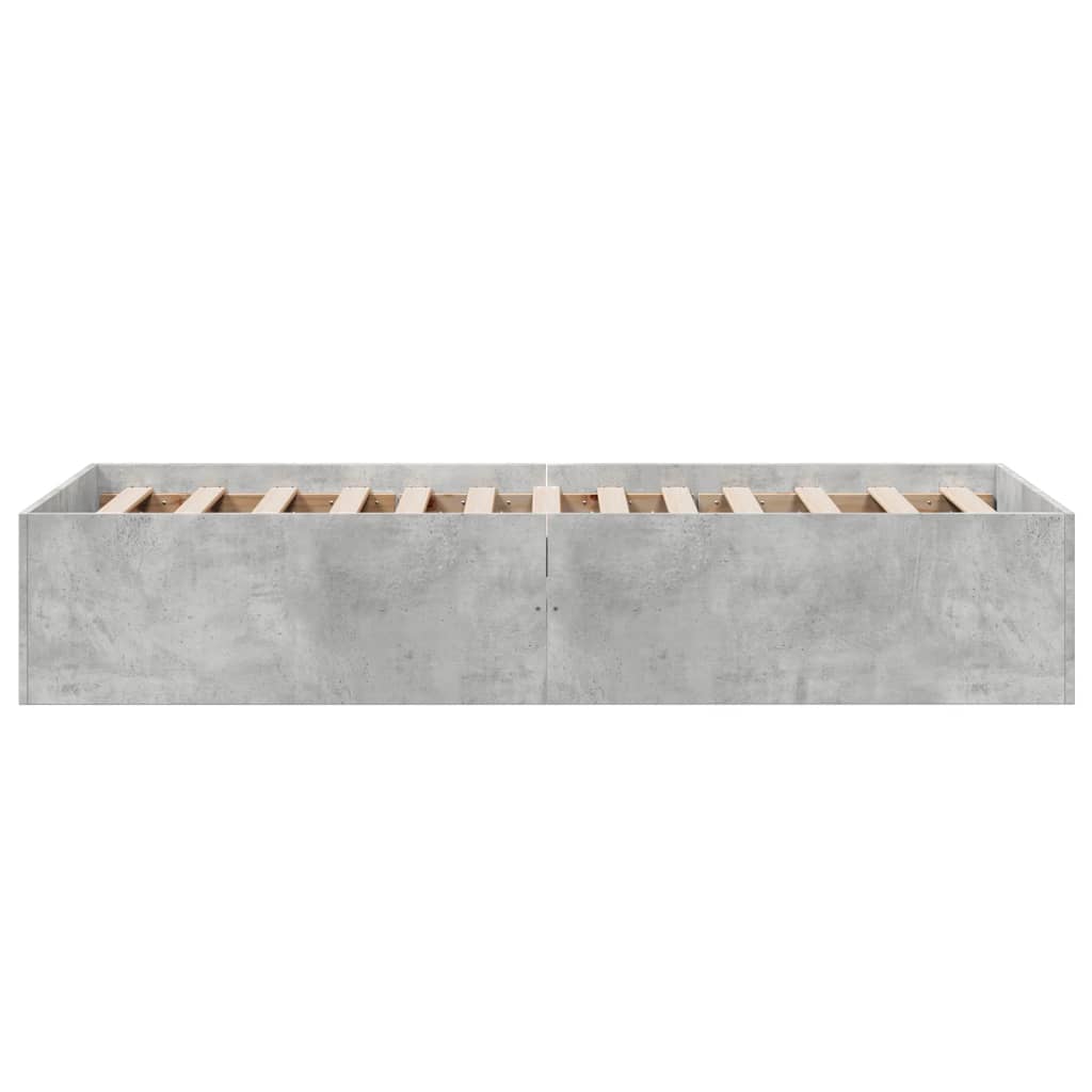 sengeramme 100x200 cm konstrueret træ betongrå