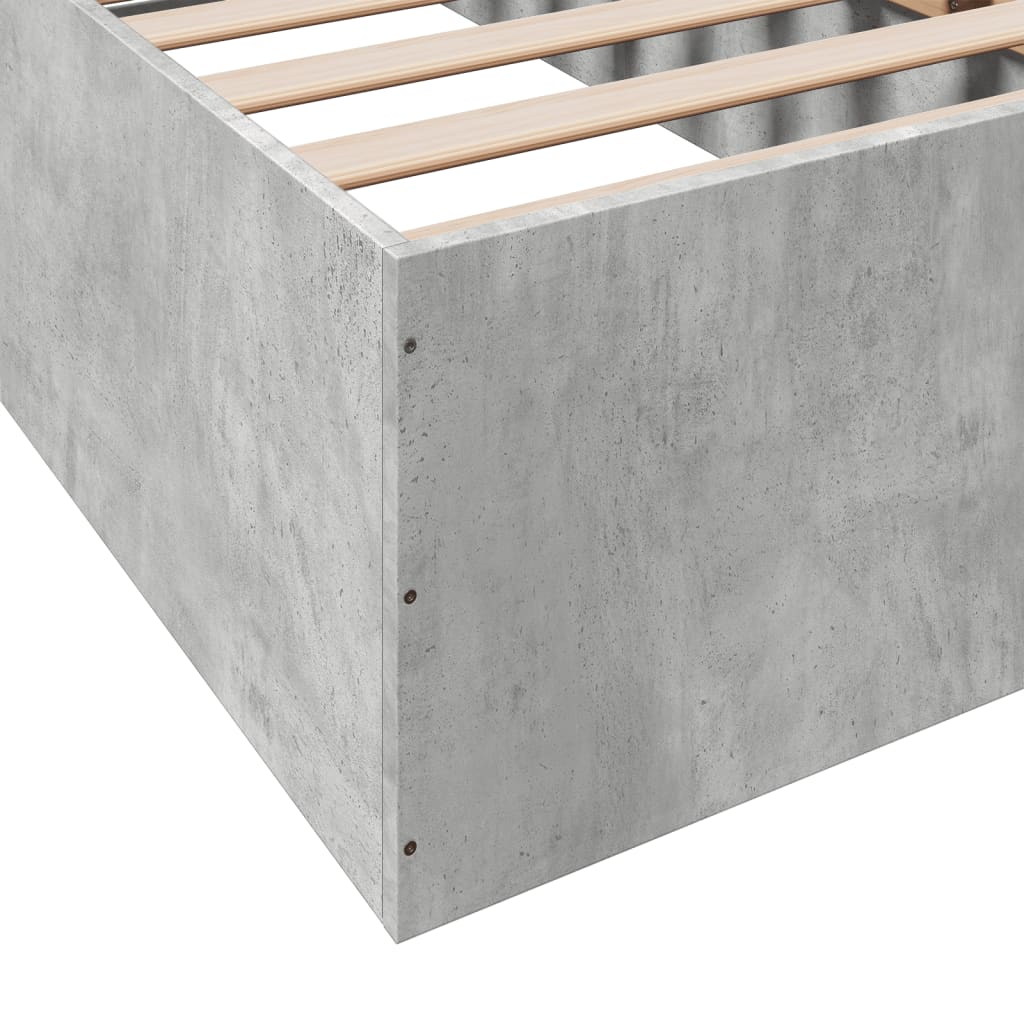 sengeramme 100x200 cm konstrueret træ betongrå