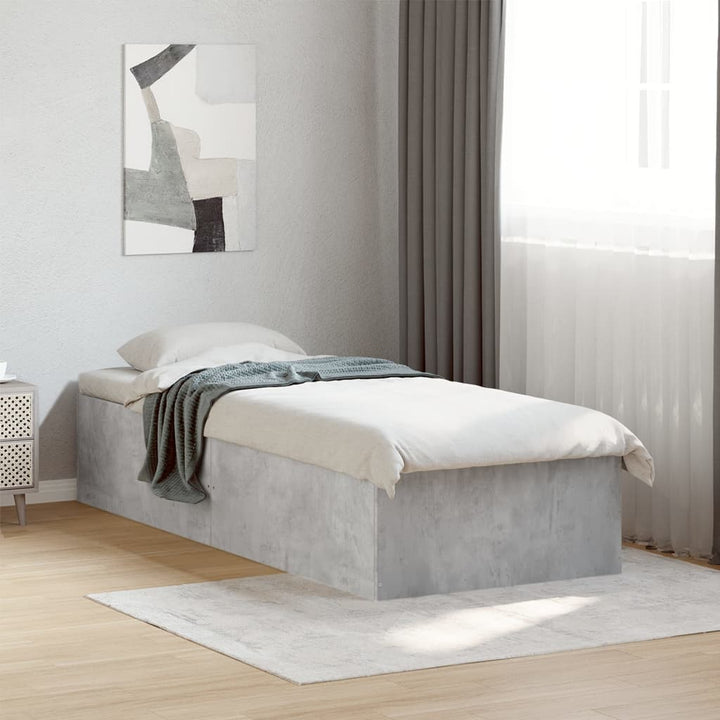 sengeramme 100x200 cm konstrueret træ betongrå