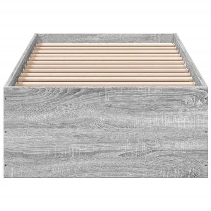 sengeramme 100x200 cm konstrueret træ grå sonoma-eg