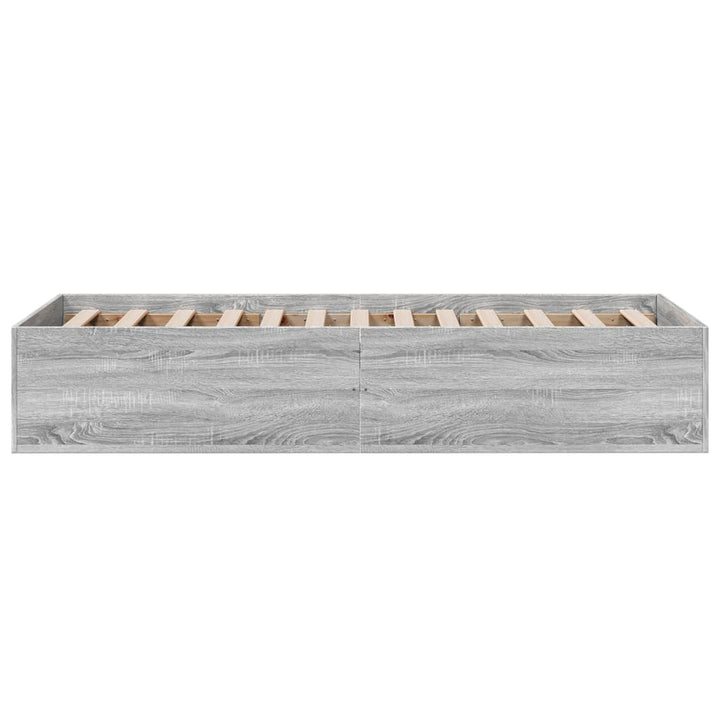 sengeramme 100x200 cm konstrueret træ grå sonoma-eg