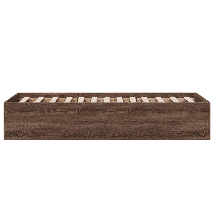 sengeramme 100x200 cm konstrueret træ brun egetræsfarve