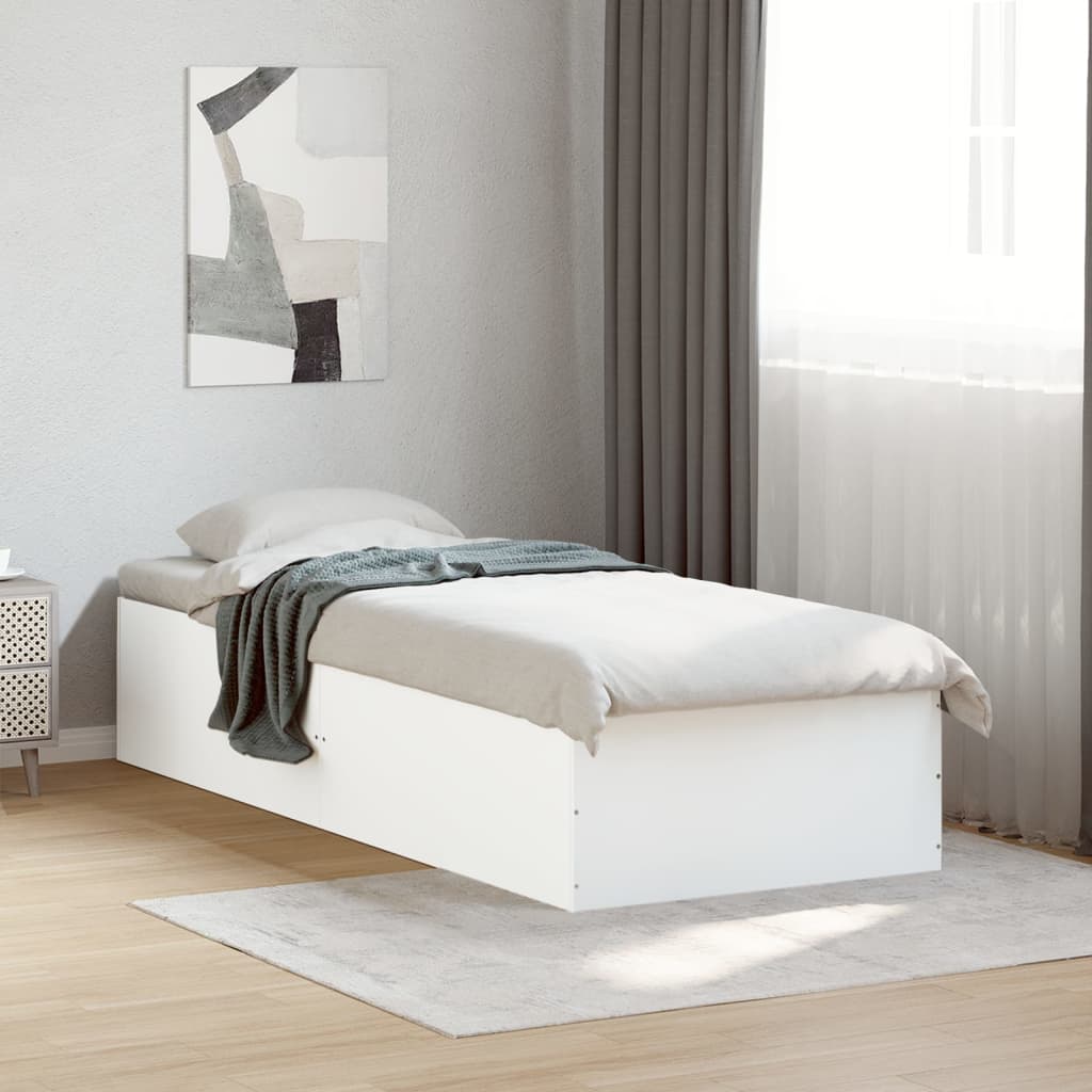 sengeramme 90x200 cm konstrueret træ hvid