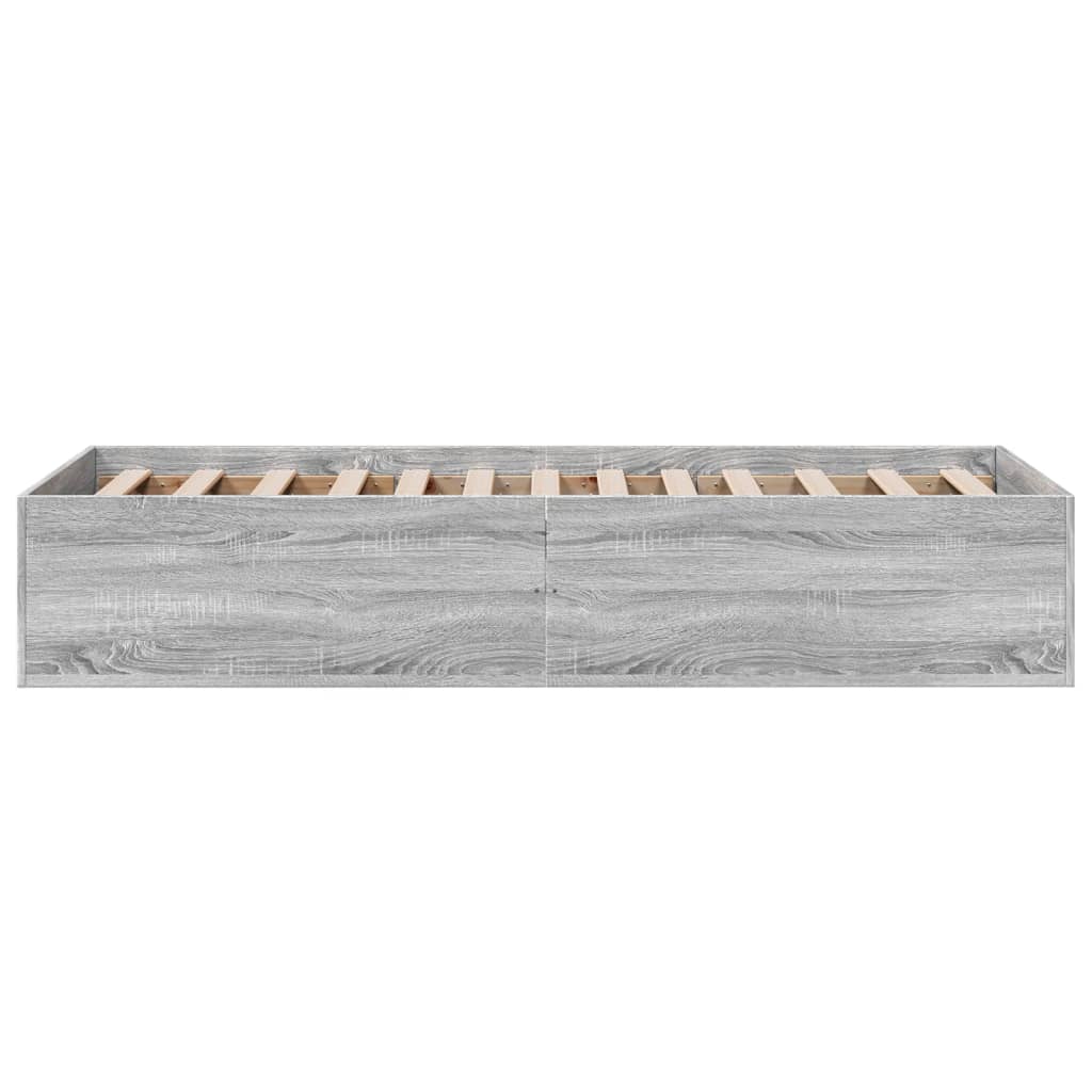 sengeramme 90x200 cm konstrueret træ grå sonoma-eg