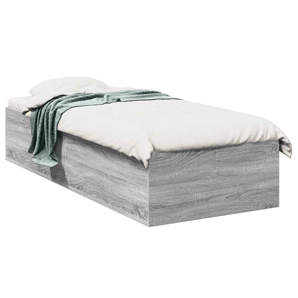 sengeramme 90x200 cm konstrueret træ grå sonoma-eg