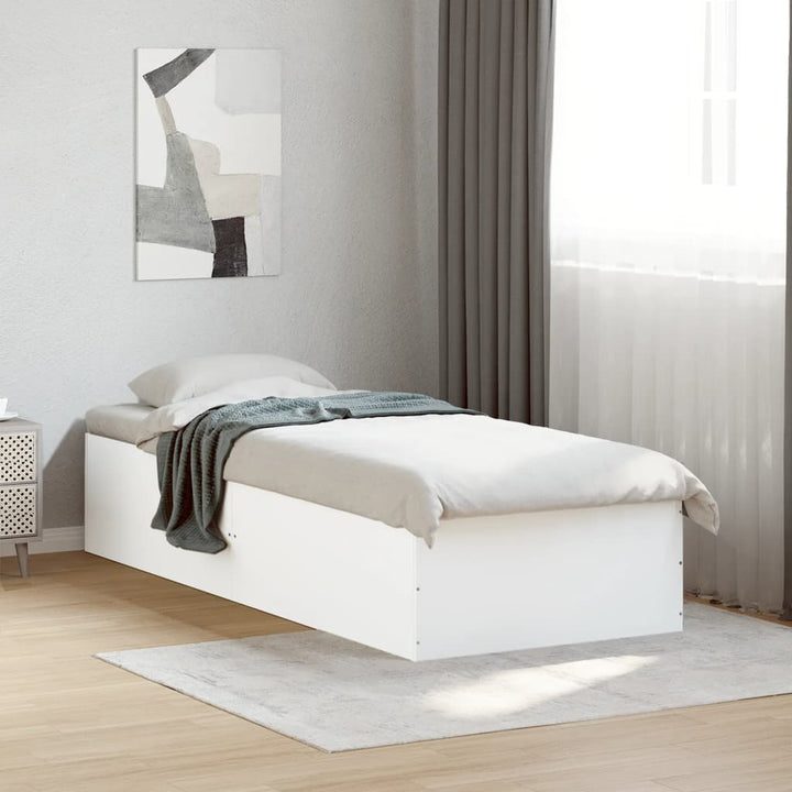 sengeramme 90x190 cm konstrueret træ hvid