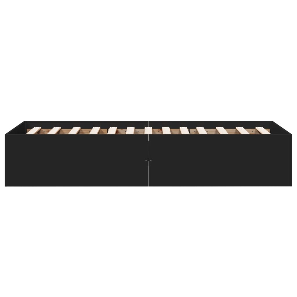 sengeramme 90x190 cm konstrueret træ sort