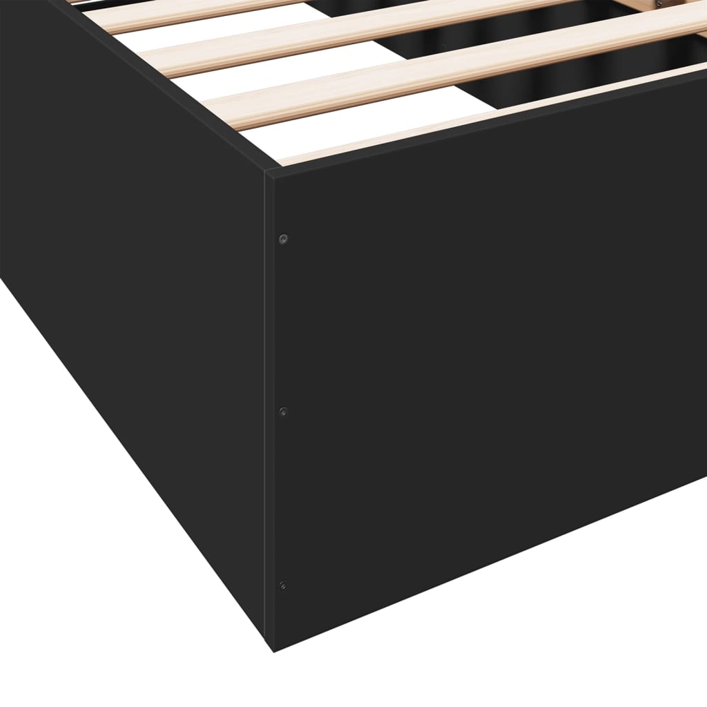 sengeramme 90x190 cm konstrueret træ sort